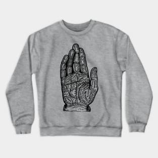 Antique Fortune Telling Palmistry Hand Crewneck Sweatshirt